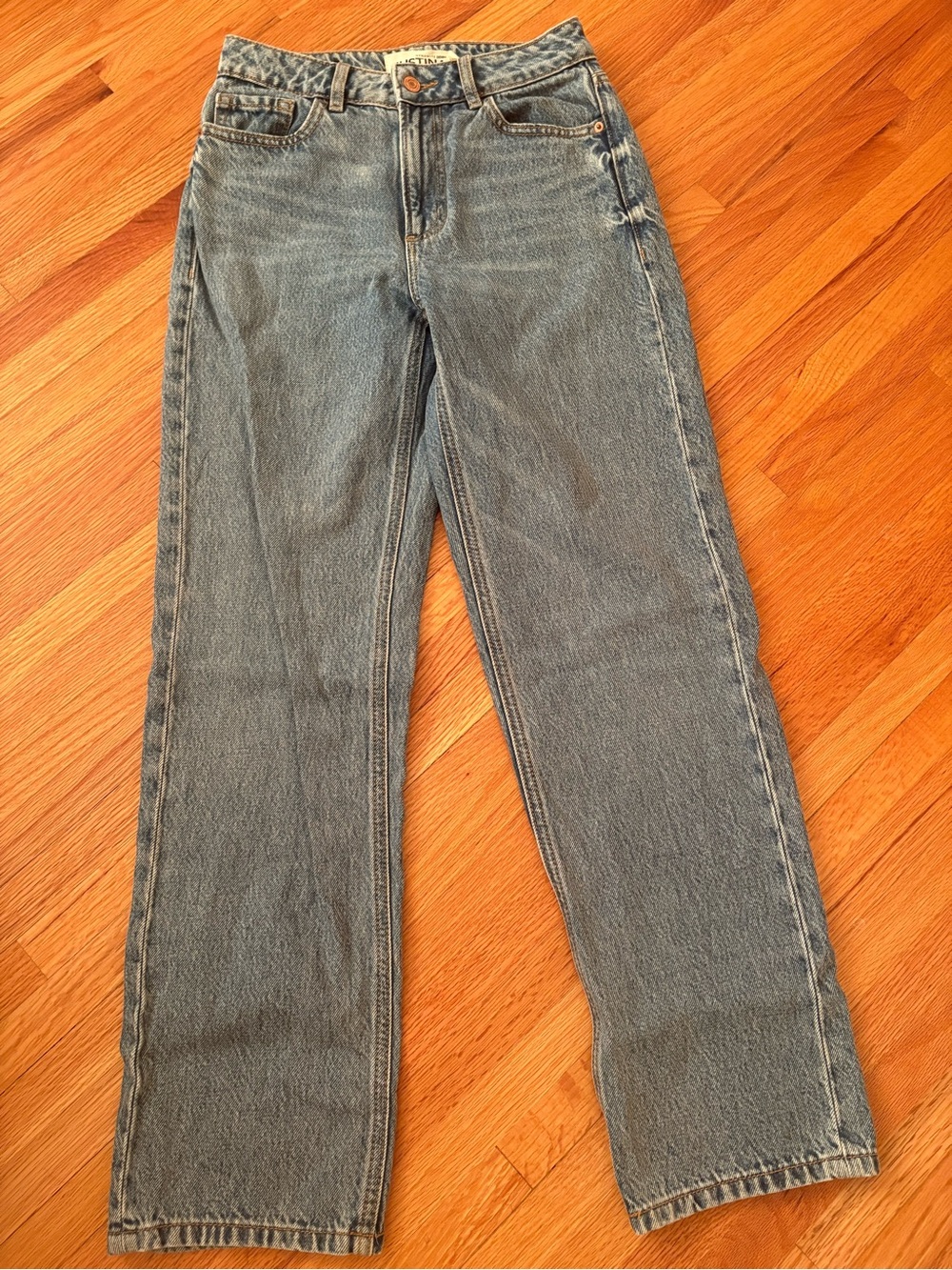 Dynamite Justina Straight-Leg Jeans in Light Blue